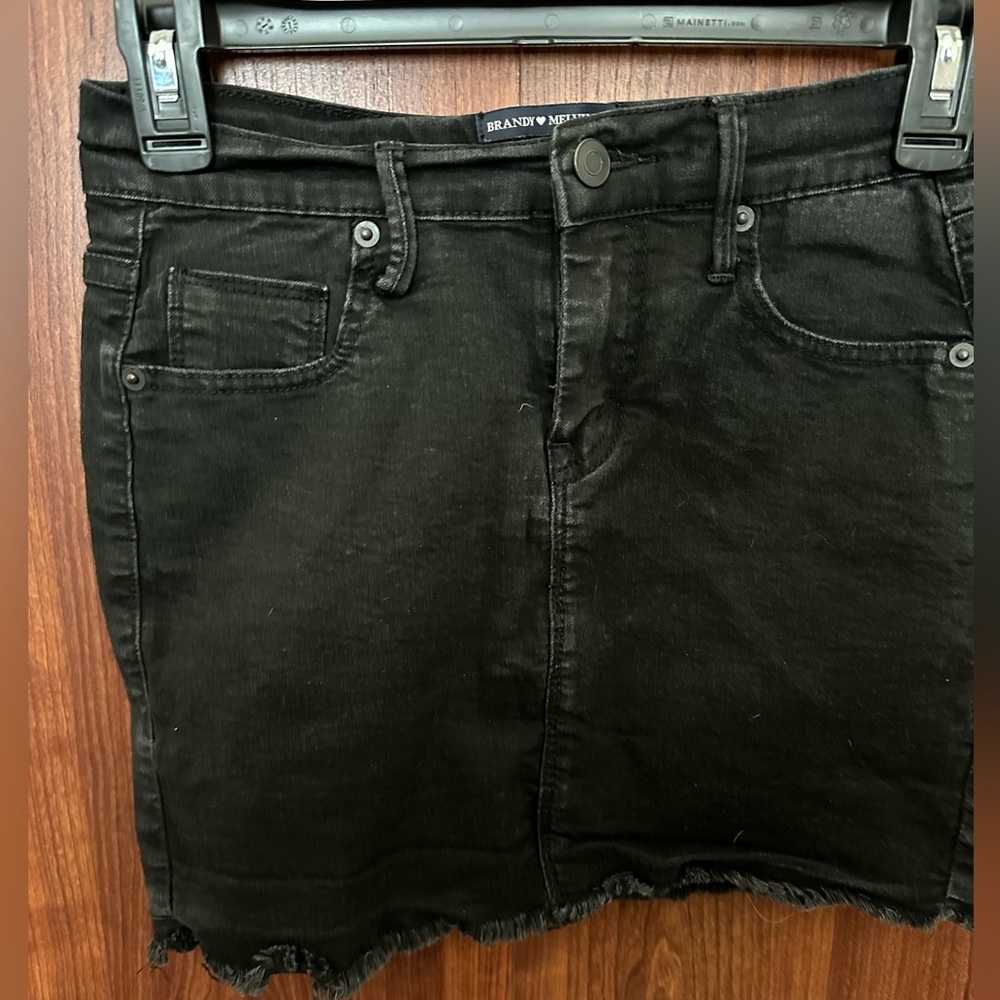 Brandy Melville Black Denim Mini Skirt size Small